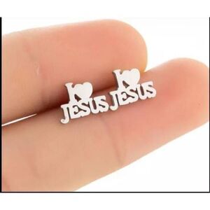 💞5/$18 Tiny "I ♡ Jesus" Earrings for Pierced Ears